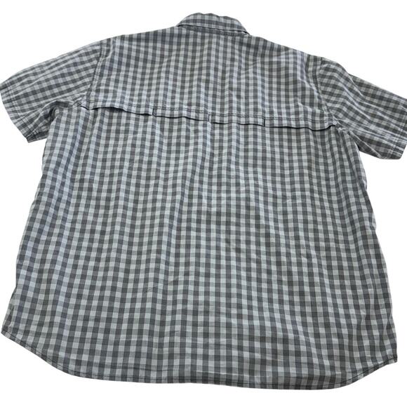 Carhartt Shirt Mens 2XL Gray Blue Plaid Short Sleeve Relaxed Fit Button Down - Picture 2 of 6